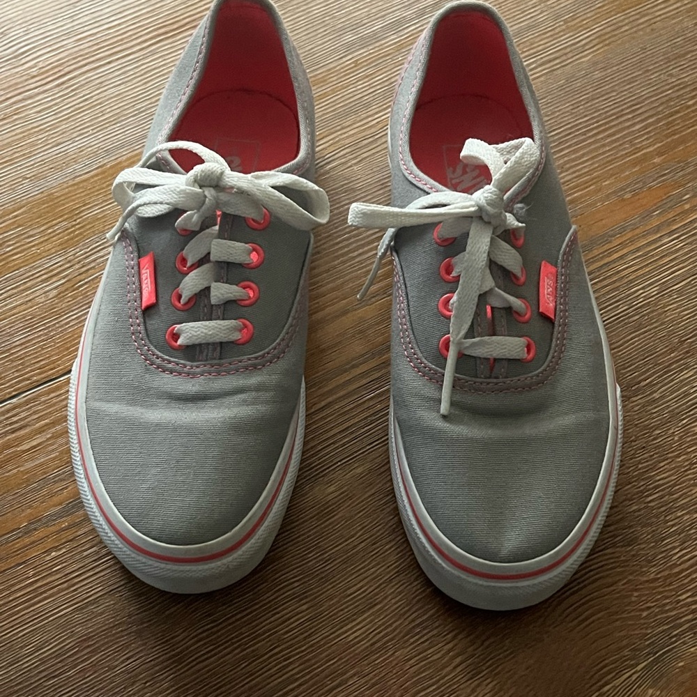 Gray and Pink Canvas Sneakers